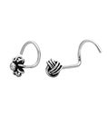 Abhooshan Combo of 92.5 Sterling Silver Flower and Knot Shape Nose Pin for Women and Girls. Piercing is required