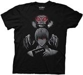 Ripple Junction Mens Death Note Anime T-Shirt - Death Note Light Yagami Mens Fashion Shirt - Death Note Manga Tee (Black, XX-Large)