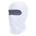 fuinloth Balaclava Ski Face Mask, Motorcycle Cycling Neck Warmer for Helmet, UV Protector Scarf for Men/Women White