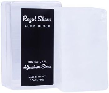 ROYAL SHAVE 100% Natural Alum Block with Travel Case, Skin Soothing Aftershave Stone, Relieves Razor Burn & Heals Accidental Cuts (3.5 oz.) Made in France