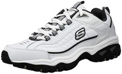 Skechers Mens Energy-After Burn Leather Casual Sneakers White 10.5 Medium (D)