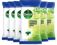 Dettol Disinfectant Wipes, Lime and Mint, Total of 756 Wipes (6 Packs X 126), Wipes Antibacterial Surface Cleaning, Multi Surface Wipes, Biodegradable, Antibacterial, Disinfectant Wipes