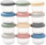 WeeSprout Leakproof Baby Food Storage - 12 Container Set, Small Plastic Containers with Lids, Lock in Freshness, Nutrients, & Flavor, Freezer & Dishwasher Friendly, 4oz Snack Container (Variety Matte)