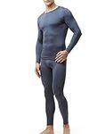 TSLA Men's Thermal Underwear Set, Microfiber Soft Fleece Lined Long Johns, Winter Warm Base Layer Top & Bottom Trousers, Thermal Fleece Dark Grey, M