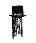 Nicky Bigs Novelties Adult Voodoo Rocker Top Hat Fake Dreads Locs Silver Buckles Costume Accessory, Black, One Size