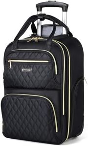 Ponhog Rolling Backpack for Women - 15.6 Inch Travel Laptop Wheeled Backpack, 30L Roller Carry on Luggage for Adults Business College Work Overnight, Stylish Personal Item Suitcase, Black