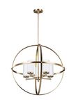 Sea Gull Lighting 3124605-848 Alturas Five-Light Chandelier with Etched/White Inside Glass Shades, Satin Bronze Finish