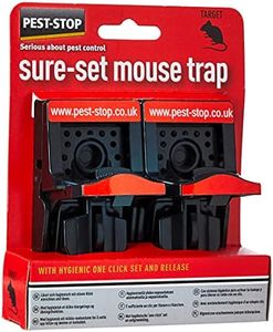 Pest-Stop PSSPT Sure-Set Plastic Mouse Trap, Black, 4.53 in*4.49 in*2.56 in