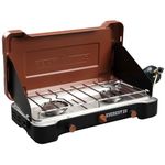 Camp Chef Mountain Series Everest 2X - High Output Two-Burner Camp Stove - Lid Doubles as Windscreen - Portable Cooking Stove - For Outdoor Cooking - 20,000 BTU Burners - 215 Sq In Cooking Area