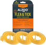 ALZOO Flea & Tick Dog Collar, Helps Repel Fleas, Ticks & Mosquitoes, 100% Plant-Based Active Ingredients, Phthalates and PVC Free, Up to 4 Months Protection, Medium-Sized Dogs: 16-40 lbs, Pack of 3