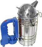 Bee Smoker, Stainless Steel Electric Beehive Smoker with Heat Shield and Mounting Hook, Beekeeping Tool Equipment (Not Come with Batteries)