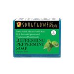 Soulflower Peppermint Soap Handmade, 100% Pure, Natural & Cold processed Grade 1 BIS Standard Premium & Luxurious Soap with Essential Oils, Exotic Herbs & Aroma, 150g