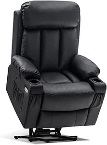 Fauteuil inclinable M MCombo avec Aide à la Position Debout et Fonction d’Inclinaison 7190, Chaise TV réglable électriquement, pour Salon pour Personnes âgées, USB (Similicuir Noir)