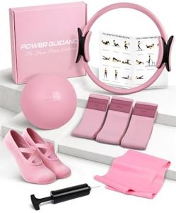 POWER GUIDANCE At Home Pilates Kit for Women, Pilates Equipment Set, Pink