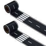 Black Road Track Tape,Toy Car Road Tape Track for Kids,Race Cars Decorations for Kids Birthday Party, 33" x 2.4" Each Roll