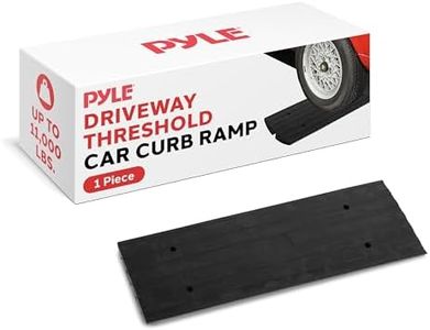 Pyle Car Driveway Curbside Bridge Ramp - Heavy Duty Rubber Threshold Curb Ramp, Used for Loading Dock, Garage, Sidewalk, Truck, Scooter, Bike, Motorcycle, Wheelchair Mobility, Other Vehicle - Pyle
