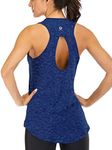 ICTIVE Yoga Tops for Women Loose fit Workout Tank Tops for Women Backless Sleeveless Keyhole Open Back Muscle Tank Running Tank Tops Workout Tops Racerback Gym Summer Tank Tops Dark Blue XL