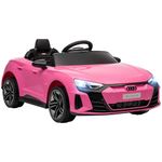 HOMCOM Audi RS e-tron GT Licensed Electric Car for Kids, 12V Battery Powered Electric Ride-on Toy with Remote Control Music, Suspension Wheels, Soft Start, for 3-5 years, Pink
