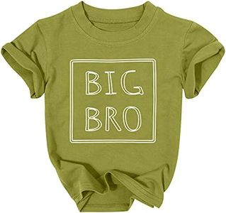 Toddler Baby Boys Tshirt Big Brother Announcement Shirt Short Sleeve Round Neck Clothes Tee Tops, Green, 18-24 Months