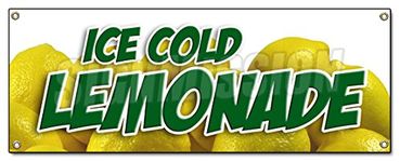 Lemonade 1 Banner Sign lemonaid ice Cold Fresh Homemade Drinks Food