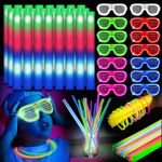 140 PCS Glow Party Supplies 26 PCS Foam Glow Sticks 14PCS LED Glasses and 100 PCS Glow Sticks ，Perfect for Various Glow Party Events, Including Christmas, Halloween, Easter, and Wedding Parties.