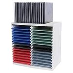 Fellowes CD Storage Unit, Holds 30 Discs + 18 on Top of CD Rack, Grey