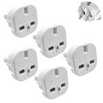 Pipestation UK to US Plug Adaptor x5 - UK to US Plug Adapter - UK 3 to American 2 Flat Pin - UK to USA plug adapter - UK to Japan Plug Adapter - Japan Travel Adapter for Jamaica Canada Mexico Thailand