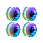 POHOVE Led Light Up Roller Skate Wheels 4 Pack Luminous Light Up With Skate Roller Bearings Quad Roller Skate Wheels For Quad Skating