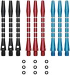 kwmobile Dart Shafts - Includes 3 of Each Color - 2BA Aluminum Shaft Pack with Rubber O-Rings Medium 48mm 2"