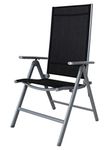 Chicreat 80510 High-Back Folding Camping Chair, Grey/Black, Aluminium, 67 x 59 x 113 cm