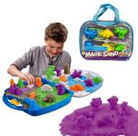 xwin Magic Sand Play Set 1000g with PVC Hand Bag & Accessories Shape Molds, Fun Gifts Toy for Boys & Girls, Make Your Own Craft Activity for Kids