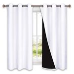 NICETOWN Blackout Curtains with Black Lining - Heavy-Duty Insulated Window Shades for Noise Insulation (42-in Wide x 63-in Long, Pure White, 2 Pcs)