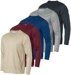 5 Pack Mens Fishing Sun Long Sleeve T-Shirt Mesh Workout Dry Fit Gym Tee Casual Athletic Active Casual Wicking Exercise Running Sport Hiking Training Top UPF