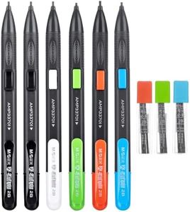 M&G 9 Pcs Mechanical Pencils Sets, 6 Mechanical Pencils, 3 Tubes of Lead Refills, 1.8mm 2B Black Pencil Sketching Drafting Pencil with Rectangular Lead and Eraser for Exam Office Classroom Drawing