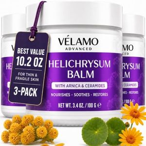 VELAMO ADVANCED Helichrysum Balm with Arnica: Nourishing & Soothing Face & Body Balm for Mature, Thin, Fragile & Bruise-Prone Skin, with Ceramides, Centella & Squalane for Skin Barrier, 3.4 oz 3Pcs