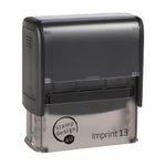 Imprint 13 Personalised Custom Self Inking Business Address Rubber Stamp - 2 Line Stamp in Red Ink