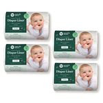 Naturally Natures Bamboo Diaper Liners 400 SHEETS (4 pack) Gentle and Soft, Chlorine and Dye-Free, Unscented, Biodegradable Inserts (Set of 4) 400 Liners