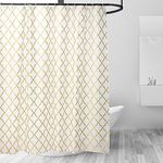 Kuber IndustriesSoft Texture Bath curtain|Natural Drape Waterproof Shower Curtain 6 Feet|Gold