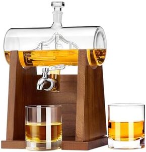 Jillmo Whiskey Decanter Set, 1250ml Whiskey Decanter with 2 Whiskey Glasses