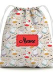 Baby of Mine Kids Drawstring Backpack For Swimming Gym Yoga Tuition Waterproof Bags For 3-10 Year Girls Boys Meow Cat Printed - Multicolor