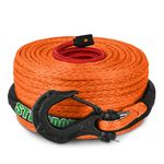 STEGODON 3/8" x 60ft Synthetic Winch Rope 19,854lbs Dyneema Winch Cable Line with Hook and Sleeve Protection Car Tow Recovery Cable for 4WD Off Road Vehicle Jeep SUV Truck(Orange-Slim)