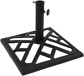 Sunnydaze Cast Iron Patio Umbrella Base Stand - Modern Geometric Design - 17-Inch Square