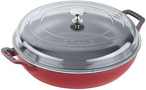 Staub 14813006 Braiser with Glass Lid, 3.5-Qt, Cherry