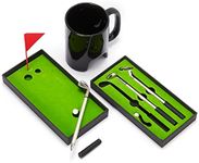 GUTE Golf Pen & Putter Mug Set - Golf Gifts for Men, Dad Gifts, Desk Game Toys, Gifts for Him - Mini Golf Set for Grandpa, Boss Coworkers or Boyfriend - 3 Golf Club Pens, 2 Balls, 14oz Cup