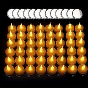 Untyo LED Candles 48 Pack Battery Operated Candles Extra 20 Batteries Tea Lights Candles to Create a Warm Ambiance Naturally Flickering Bright Tea lights Unscented Batteries Included(Warm White)