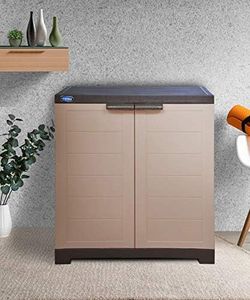 Prima Delta 1 Plastic Cabinet for Shoe Storage | Space Organizer | Shoe Rack | for Living Room Home & Office in Camel & Brown Color