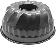 BluBasket 9 inch Bundt Cake Pan, Non-Stick Fluted Tube Bakeware, Fluted Cake Mold, Heavy Duty Carbon Steel for Oven Baking - Black (9“x 9”x 4“)