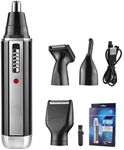 Frafuo 4 in 1 Ear and Nose Hair Trimmer Clipper for Men and Women-Professional USB Rechargeable Nose Trimmer-Nose Hair Clippers Eyebrow Facial Hair Trimmer Body Grooming Kit，Black