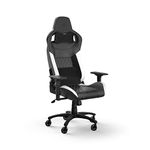 Corsair T1 RACE Gaming Chair (2023) – Racing-Inspired Design – Comfortable Leatherette Exterior – Steel Construction – 4D Armrests – Black/White