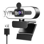 Dancial 1080P Webcam with Ring Light, Webcam for PC with Microphone & Built-in Privacy Cover, Plug and Play USB Camera for Online Learning, Zoom Meeting Skype Teams, Web Cam for PC/Mac/laptop/Desktop